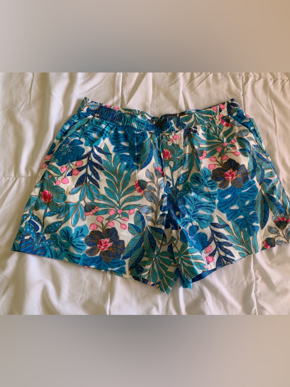 Lilly Pulitzer Pajamas Breezy Aqua Best Fronds Forever Size Medium NWOT - Picture 9 of 14